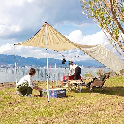 Relaxdays Pali Telescopici per Tende da Campeggio, Set da 2, Aste Regolabili in Altezza da 93 a 230 cm, Argentato - Ysert