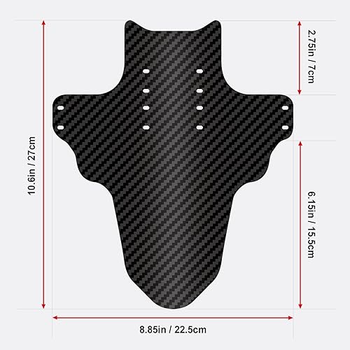 NICEDACK Parafanghi per Mountain Bike, 2 Pezzi, Mudguard Fit 20' - 29 Pollici MTB parafango Anteriore e Posteriore Compatibile con parafanghi per Bicicletta (Texture in Fibra di Carbonio) - Ysert