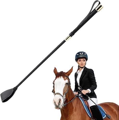 Frusta da Equitazione - Frusta per Equitazione A Frusta | Frusta per Cavallo con Pelle PU | Frusta per Cavallo in Pelle PU | Equitazione in Pelle con Manico Antiscivolo | Accessories da Equitazione - Ysert