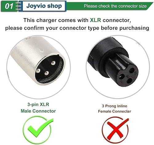 Caricabatteria per scooter 24V 2A per carrozzina Jazzy, Pride Mobility, Schwinn S300 S350 S400 S500 S650, Ezip 400 500 650 750 900 Mountain Trailz, Shoprider, Go-Go Elite Traveller SC40E SC44E XLR - Ysert