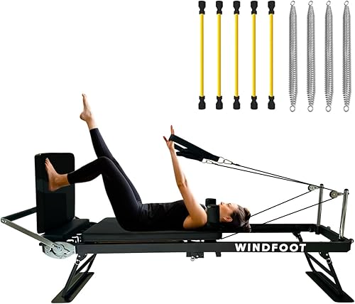 Attrezzatura per pilates Reformer con molle e corde per allenamento a casa, attrezzatura pieghevole per pilates con trampolino per tutti i livelli - Ysert