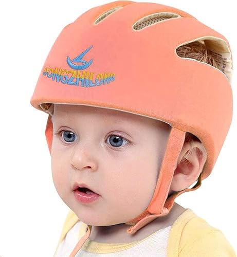 IULONEE Casco da Bambino Infantili Cappello di Testa di Cotone Cappello del Bambino Baby Helmet Regolabile di Sicurezza Casco Neonati (Stellato Blu) - Ysert