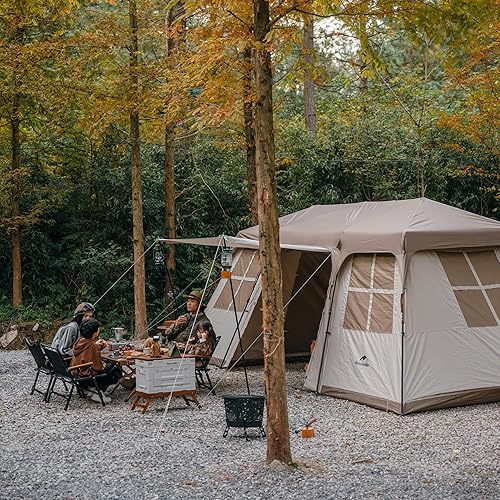 Naturehike Village 17.0 ㎡ Tenda familiare pop-up tenda da campeggio, tenda da campeggio per 4-6 persone, grande tenda a tunnel con colonna d'acqua 2000 mm - Ysert