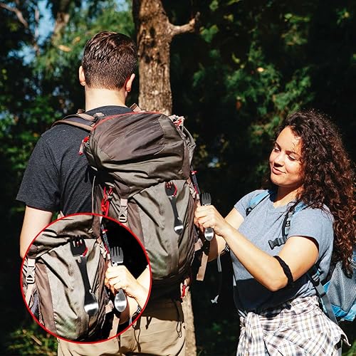 4 Pezzi Posate Campeggio/5 in 1 Sporks Multifunzionale/Adatto per Campeggio, Viaggi, Attività All'Aperto - Ysert