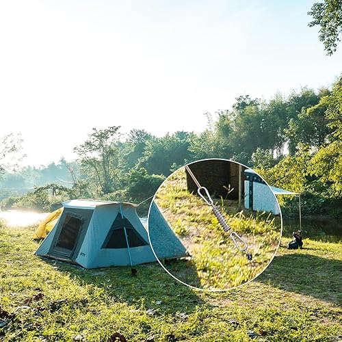 4 Pezzi Molle per Tenda Da Campeggio, Fibbie a Molla di Tensione, Fibbia Molla Tenda Tension Extension Gancio Acciaio - Ysert