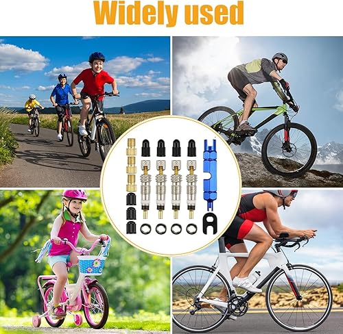 Set di 20 valvole francesi Presta, adattatore per valvola per bicicletta con chiave, inserto per valvola di ricambio per bicicletta, valvola per rimozione pneumatici, vite valvola, tappi per valvole - Ysert