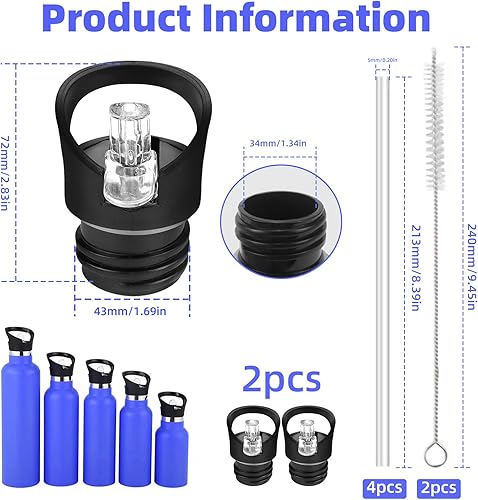 Tappo Borraccia Ricambio 2 pezzi Tappo Borraccia Termica Coperchio Standard per Bottiglia d'Acqua Ricambio Coperchio di Ricambio per 1,91/1,94 pollici Bottiglie D'acqua - Ysert