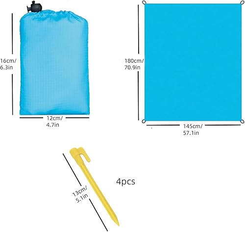 145x180cm Coperta Picnic Impermeabile Telo Picnic Impermeabile Stuoia Campeggio Stuoia Spiaggia 4 Angoli Di Fissaggio - Ysert