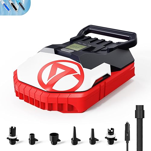 PaddleBoard Pump, pompa elettrica ad aria a doppio stadio per SUP, connessione DC 12V per auto con spegnimento automatico, per Paddle Board, Kayak, Barca - Ysert