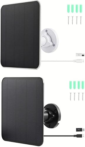 Pannello solare ad anello per campanelli, pannello solare da 5 W per telecamera di sicurezza, pannello solare per fotocamera con batteria ricaricabile esterna, supporto di sicurezza - Ysert