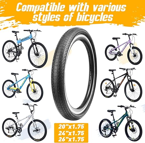 Bicicletta Pneumatici 20/24/26 Pollici - Coppia di Pneumatici BMX 20/24/26 x 1,75 Pollici, Bici BMX Bambini, Mtb Bike, Pneumatici Touring Bike Serie 2 - Ysert