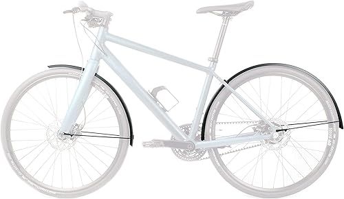 SKS GERMANY EDGE AL 56 SET parafango, accessori per bici (protezioni per le ruote in alluminio, alta stabilità, fissaggio facile, adatto a quasi tutti i telai, con sistema di sicurezza ESC), nero. - Ysert