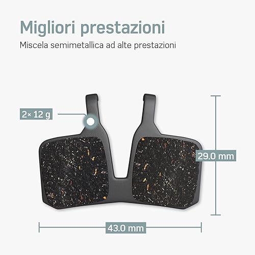 2 paia di pastiglie per freni per bicicletta, compatibili con Magura 9 P, pastiglie per freni a disco idrauliche Magura MT5, MT7 - Ysert