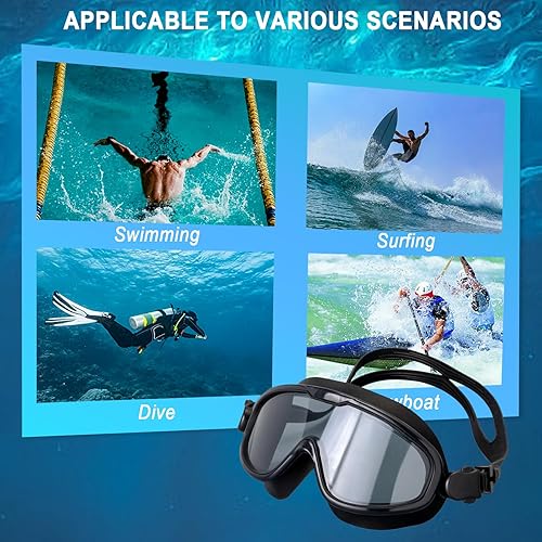 Occhialini Nuoto, Anti Nebbia Occhiali Piscina Adulto, Occhialini Mare, Maschera Nuoto, Occhiali Da Sub Adatto A Uomini, Donne, Adulti E Adolescenti, Visione Chiara A 180°Con Protezione Uv - Ysert