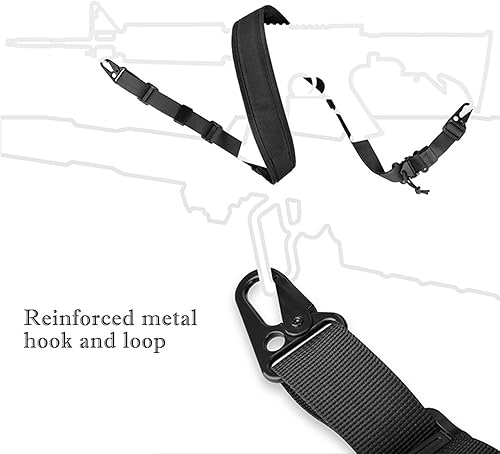 Fionda Tattica a 2 Punti per Fucile Fionda Regolabile per Fucile Cintura Regolabile per Fucile Fionda Regolabile a Sgancio Rapido per Sport all'aperto e Gioco (Nero) - Ysert