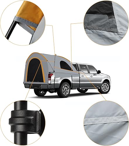 Pickup Truck Tenda Camion Letto Tenda Campeggio Esterna Famiglia Turista Pesca Picnic Viaggi Tende da Sole Tenda with 210D Oxford Fabric Waterproof Truck Bed Camping - Ysert