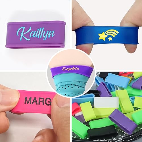 2 Pezzi di anelli in silicone per impugnatura per racchetta da tennis con nome personalizzato, anelli in gomma per racchetta da tennis, anello di fissaggio per il nastro della racchetta - Ysert