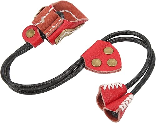 Tiro con L'Arco Protezione per Le Dita per Pollice in Ottone e Pelle per Tiro con L'Arco Tradizionale Attrezzatura All'aperto (Rosso) - Ysert