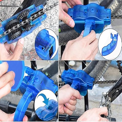 Spazzola per la pulizia della catena della bicicletta con strumenti di manutenzione per la lavatrice della catena della moto - Ysert