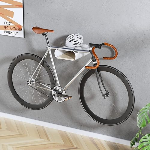 Sostegno per Bicicletta da Parete in Acciaio e Legno adatto per Bici da Corsa, Gravel, MTB - Supporto con Larghezza Manubrio fino a 500mm per Ruote da 26-29 Pollici - Facile da Installare - Ysert