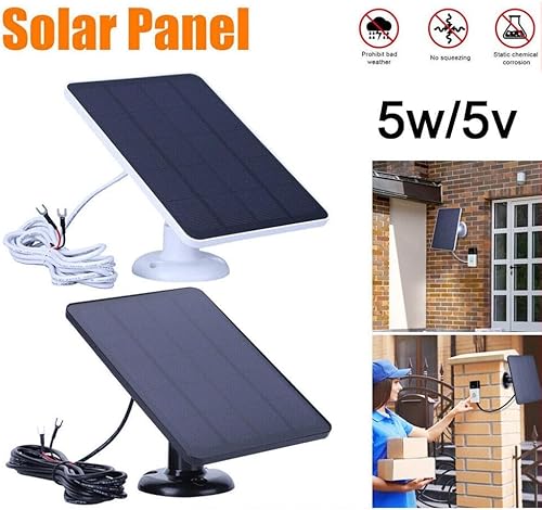 Pannello solare ad anello per campanelli, pannello solare da 5 W per telecamera di sicurezza, pannello solare per fotocamera con batteria ricaricabile esterna, supporto di sicurezza - Ysert