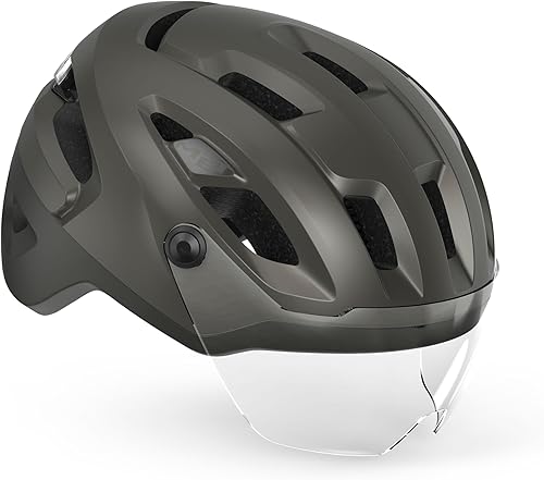 Casco E-Bike da Città MET Intercity MIPS - Sicuro, con Ampia Visiera Regolabile e Protettiva, Luce USB, Confortevole - Ysert