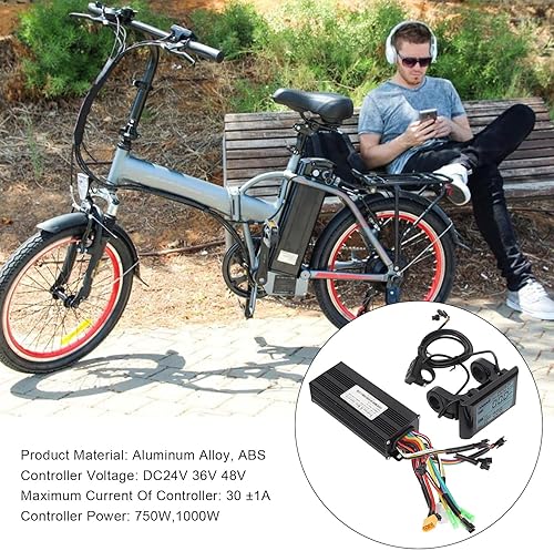 Kit Controller Motore Brushless Bici Elettrica, DC 24V 36V 48V 750W 1000W 30a 3 modalità Controller Brushless Onda Sinusoidale SW900 Kit Pannello Display LCD per Scooter Bicicletta Elettrica - Ysert