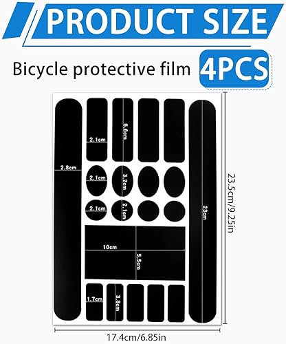 4 Pezzi Protezione Telaio Bici Adesivi in Carbonio,Adesivi Protettivi Bici,Pellicola Protettiva Telaio Bici,Pellicola Protettiva MTB in Carbonio,per Bici,MTB ecc - Ysert