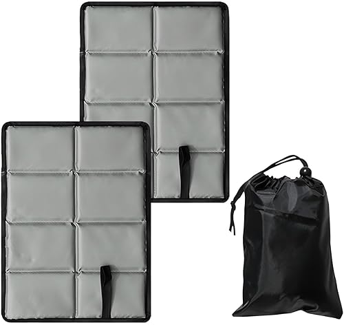 2 pezzi 45CMX35CM Cuscino Stadio Cuscino, di Seduta Pieghevole Cuscino di Seduta Thermo Stuoia Impermeabile per picnic da campeggio, Sedia da Parco, del Prato,della Spiaggia (Grigio) - Ysert