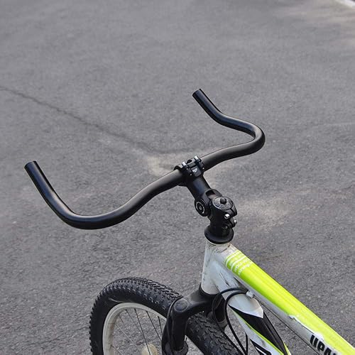 UPANBIKE Bullhorn Riser Bar 25,4 mm 37 cm per bici a scatto fisso manubrio in lega nera - Ysert