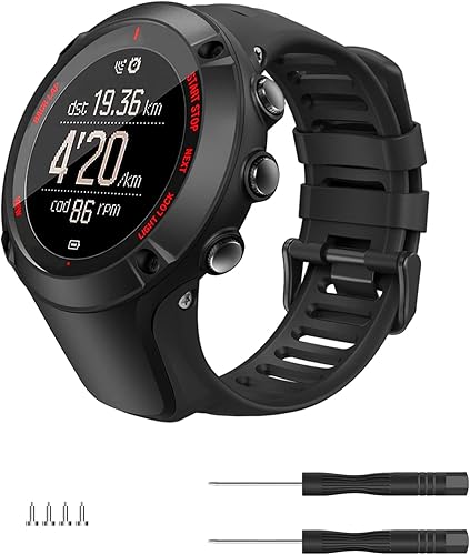 MoKo Cinturino Compatibile con Suunto Ambit 3/3 Sport/3 Run/3 Peak/2/2S/2R/1, Cinturino di Ricambio in Silicone Morbido con Viti e Cacciaviti - Ysert