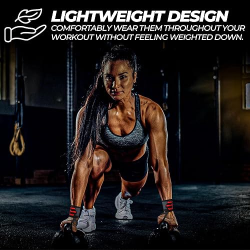 FIGHTSENSE Polsini Palestra-Fasce da polso per il sollevamento pesi,18” cinghie da polso di qualità premium con anello per il pollice per uso intensivo -Polsiere Gym Uomo Donna Professionali - Ysert