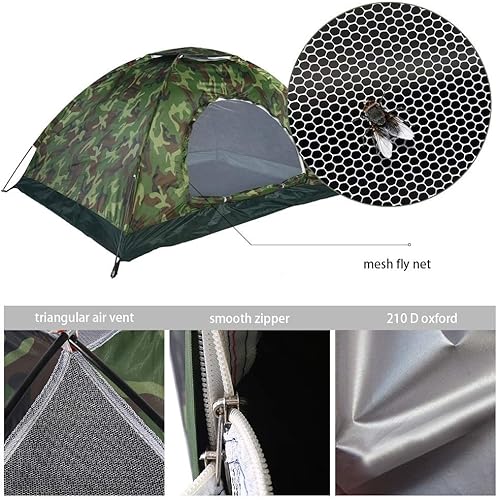 MAGT Tenda Da 2 Persone, Protezione UV Mimetica per Esterni Impermeabile con Presa d'Aria E Copertura per Escursioni in Campeggio - Ysert