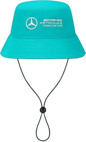 Mercedes AMG Petronas F1 Cappello a Secchiello con Logo della Squadra in 3D - Blu Turchese - Taglia Unica - Ysert