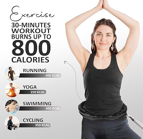 Hula Hoop Fitness - Cerchio fitness facile da usare con grande dimensione regolabile per adulti, bambini e principianti - Houla Hop confortevole e silenzioso (Hula Lila) - Ysert