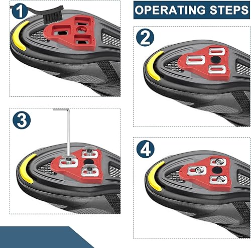 2 piastre per scarpe a pedale per bicicletta, compatibili con i pedali Look Delta, piastra per scarpe con viti, rondelle, funzione di posizionamento memory, compatibile per interni Cycle Mountain Bike - Ysert