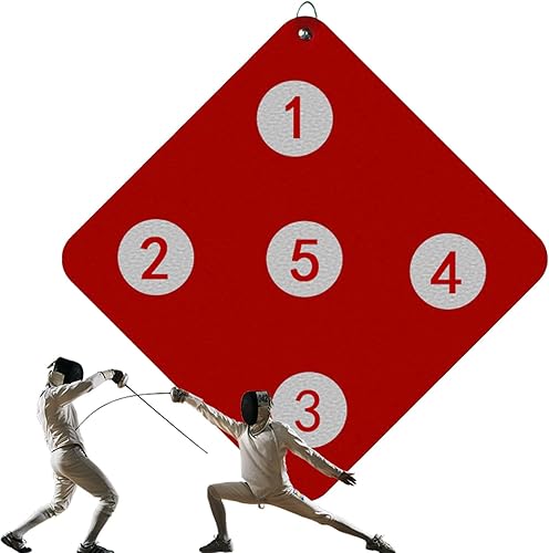 Fencing Target Practice, Wall-Mounted Fencing Target, 12.99x12.99in Skill Improvement Tool, Home Training Aid, Five Bulls-Eye Design, Ideal for Child and Adult Fencers - Ysert