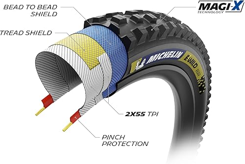 Michelin E- Wild Rear RL Pieghevole, Pneumatico Unisex Adulto, Nero, 29x2.60 65-622 - Ysert