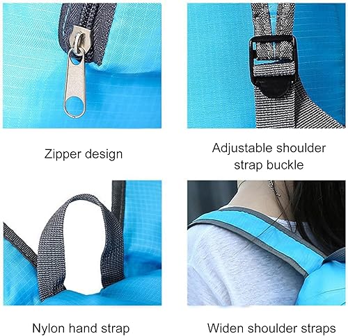 Zaino Pieghevole Ultraleggeri,Zainetto Richiudibile,Foldable Backpack,Zaino Pieghevole Impermeabile,Zaino Pieghevole Leggero,Multifunzione Zaino da Escursionismo per Viaggio,Campeggio,Ciclismo - Ysert