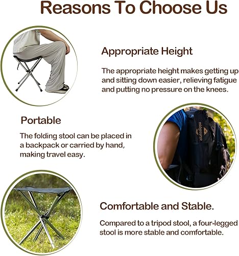 Altezza 36cm sgabello da campeggio pieghevole e portatile Per Giardino, Spiaggia, Picnic, Pesca, Campeggio, Escursioni, Code E Viaggi. - Ysert