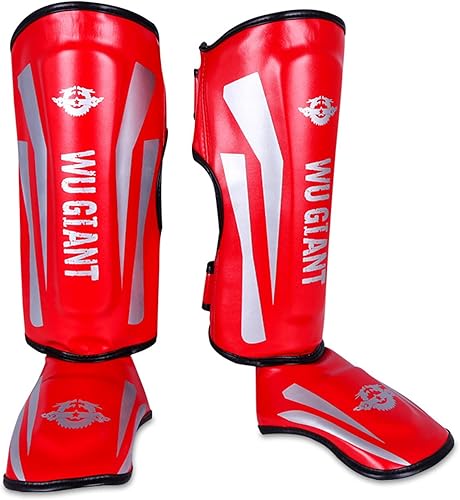 Protettivo Imbottita Paratibie,Paratibie Muay Thai,parastinchi Muay Thai,con Pelle PU Antideflagrante e Fodera in Lattice ad Alta Densità,Proteggono Le Tibie e Il Collo del Piede. - Ysert