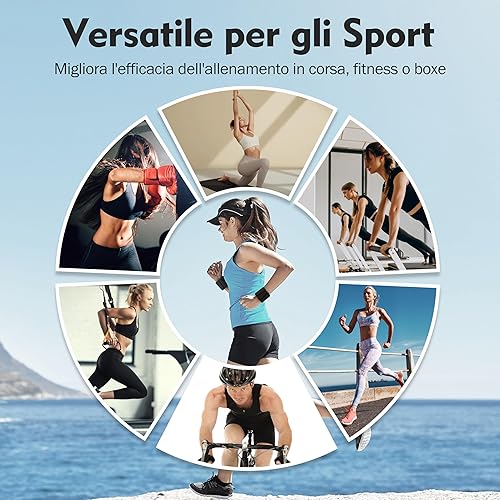 SUNYA Pesi da caviglia per donne e uomini - Set di 2 pesi da polso (2x0,45/0,5 kg) - Bracciale regolabile con pesi in silicone, perfetto per lo yoga e il pilates, la danza, la danza - Ysert