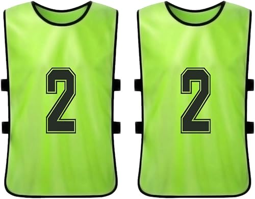Maglie da calcio numerate Bavaglini da calcio numerati Gilet da calcio Scrimmage Vest Squadra di calcio Gilet da basket Scrimmage Gilet numerato Bavaglini da calcio Pinnies da basket 12 PCS Adulti - Ysert