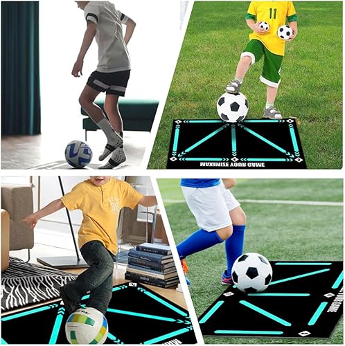 Lotvic Tappetino da allenamento per calcio e passo con cintura regolabile, 60 x 90 cm, antiscivolo, tappetino da calcio, idea regalo per gli amanti del calcio - Ysert