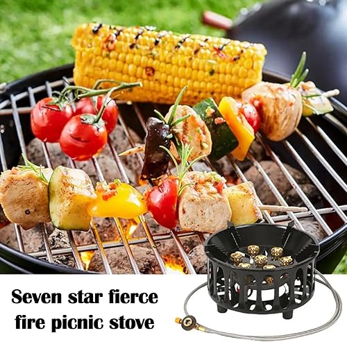 Fornello Campeggio 16800W A Gas Con 3 Adattatori, Antivento Con Accensione Piezoelettrica, Borsa Per Il Trasporto, Piano Cottura Portatile Per Esterno - Ysert