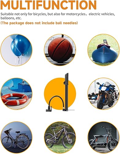 ROCKBROS Pompa da Pavimento Bici, Mini Pompa ad Pressione da 120 psi, Valvole Schrader & Presta, per MTB Bcicletta Palla Scooter Auto - Ysert