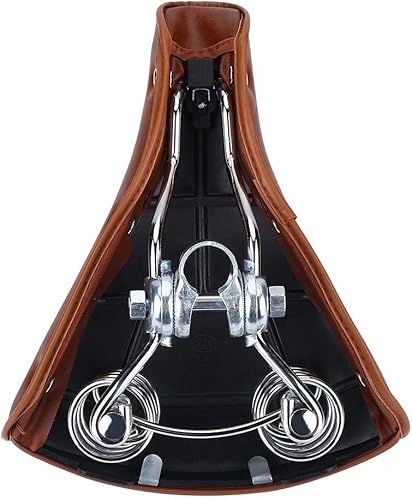 Sellino Bici Morbido Sella Bici Comoda per Uomo Donna, Rivetti Marroni comoda universali Sella Bici Durevole in Pelle PU Spring Spring - Ysert