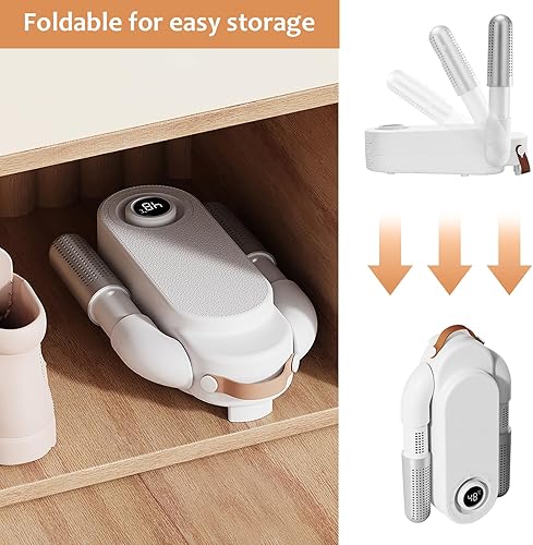 Dryer elettrico per scarpe con timer intelligente, design pieghevole e asciugatura rapida, luce UV + carbone attivo, doppio antibatterico, efficace eliminazione degli odori per scarpe, cappelli e - Ysert