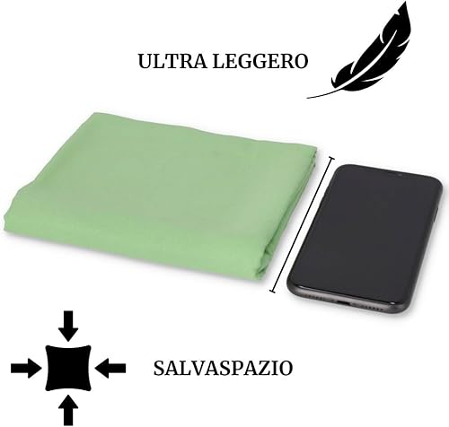 Asciugamano in Microfibra 50x100 cm. Salvietta Microfibra Leggeta e Assorbente. - Rosso Ciliegia - Ysert