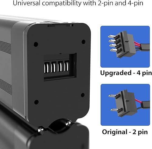Silver Fish Batteria E-Bike da 36V 15AH Batteria per Bici Pieghevole e Biciclette Elettriche, con Caricabatterie USB (Nero-YM04-36V15AH) - Ysert